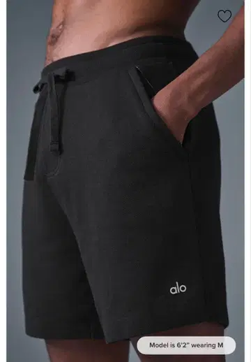 alo 블랙 숏팬츠 드로우 스트링 포함