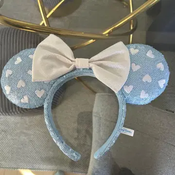 [ 디즈니 ] 스카이블루 하트 무늬 머리띠
