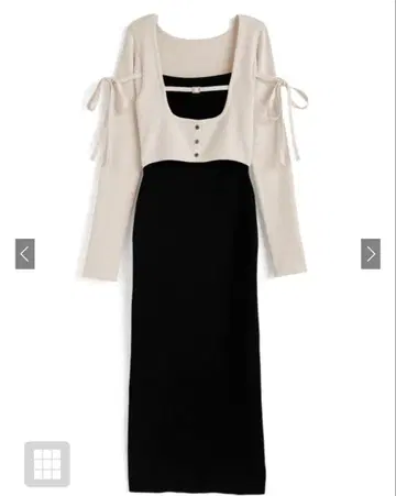 lt170 배색 레이어드 스타일 니트 원피스