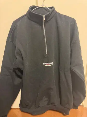 PRO CLUB 하프 지퍼 맨투맨 블랙