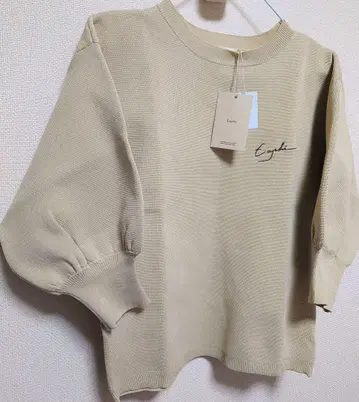 eaphi 하프 슬리브 로고 니트