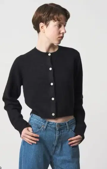 새상품 6(ROKU) 알파카 울 나일론 가디건