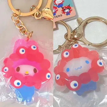 시나모롤과 마이멜로디 클리어 산리오 미야쿠미야쿠 입체 마스코트 키링