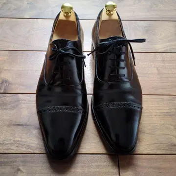 스코치 그레인 토리노 일치아카프 블랙 가죽 드레스 슈즈 캡토