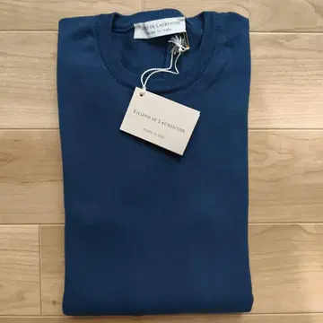 미사용 새상품 FILIPPO DE LAURENTIIS 코튼 크루넥 니트