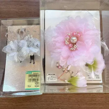 꽃 장식 세트 핑크 화이트 성인식