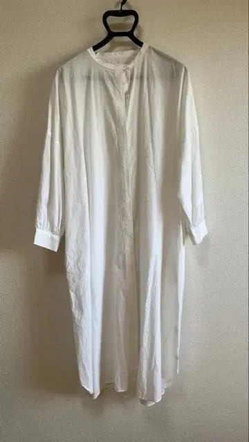 HUIS 엔슈 직물 화이트 코튼 튜닉