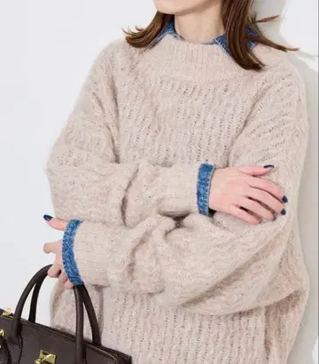 [ 새상품 ] SLOBE IENA 알파카 혼방 BIG 풀오버 베이지