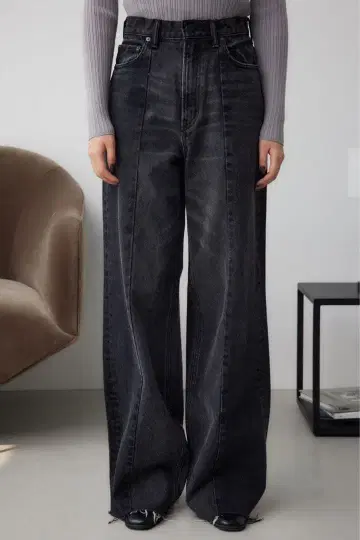 AZUL DENIM 절개 패턴 와이드 데님