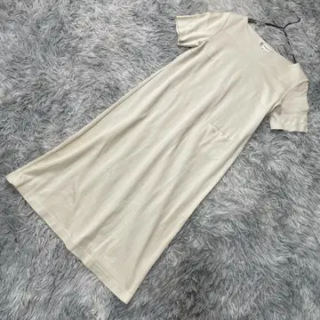 MICHEL KLEIN 면 100% 니트 원피스 38 아이보리 반팔 M