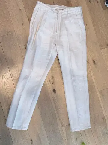 Giannetto 아이보리 린넨 슬랙스