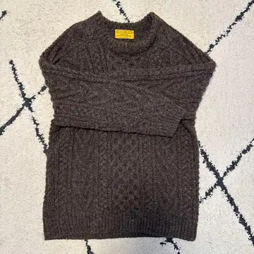 피셔맨 니트 O'Maille 브라운 핸드 니트 스웨터