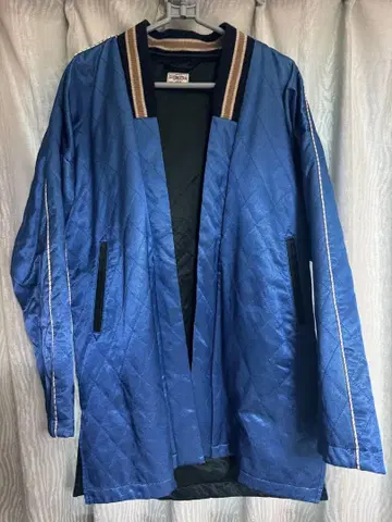 새상품급 인디고 염색 일본제 얇은 소재 면 혼방 한텐 스카잔 L