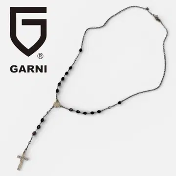 GARNI 가르니 블랙 비즈 로사리오 실버 목걸이