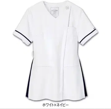 젤라토 피케 & 클라시코 플리츠 스크럽 상의 화이트 네이비