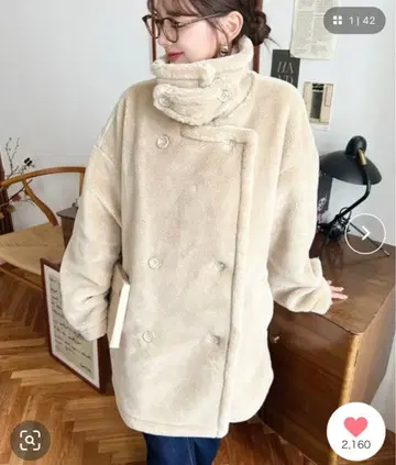 2WAY 어레인지 칼라 깔끔한 테디베어 보아 P코트 자켓 (보아 자켓)