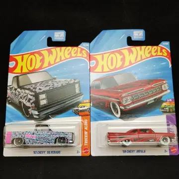 핫휠 US판 59 쉐비 임팔라 83 실버라도 2대 세트