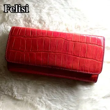 새상품급 Felisi 페리지 장지갑 악어 엠보싱 핑크 692/1