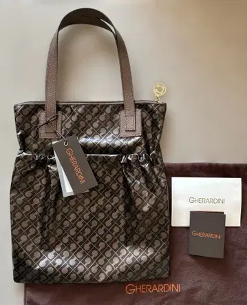 GHERARDINI 로고 프린트 토트백 미사용에 가까움