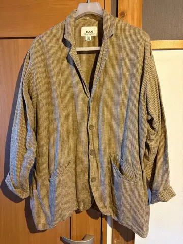 FLAX 테일러드 자켓 L 사이즈 체크 무늬