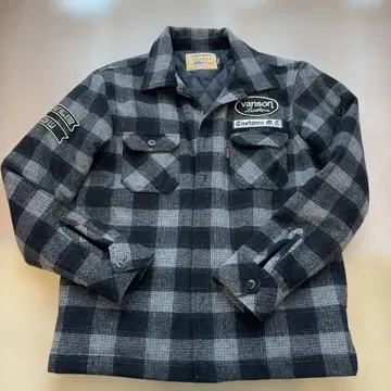 vanson 블랙 그레이 체크 자켓 L 사이즈