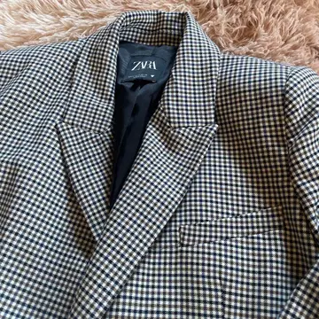 ZARA 하운드투스 체크 자켓