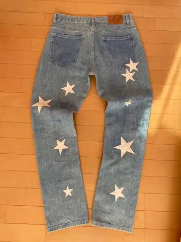 별 패턴 자수 데님 팬츠