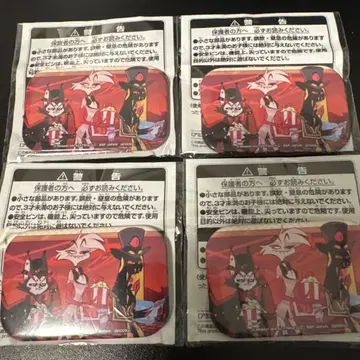 [ 미사용 새상품 ] 하즈빈 호텔 스퀘어 캔뱃지 허스크 엔젤 4점