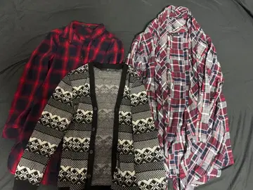 NOID 상의 3종 세트 셔츠/가디건