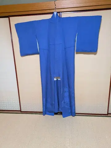 파란색 무지 기모노