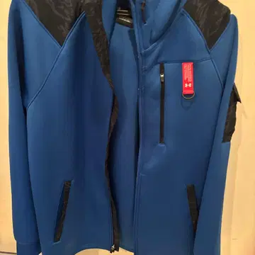 미사용 새상품 UNDER ARMOUR 하이브리드 풀 집업 후드티 파랑