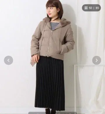 libelle more 후드 인조 모피 다운 자켓