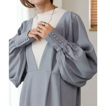 새상품 bab 원피스 레이어드 스타일 턱 디테일 원피스 블루 M 사이즈