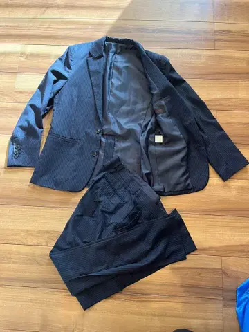 URBAN RESEARCH ROSSO 수트 상하의 세트 네이비 스트라이프