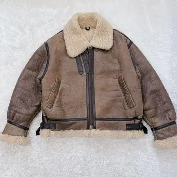 새상품급 짧은 기장 빈티지 무스탕 자켓 리얼 무스탕 양털 보아 M