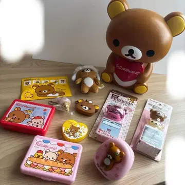 산엑스 리락쿠마 굿즈 묶음 판매 저금통 잡화 케이스 마스코트