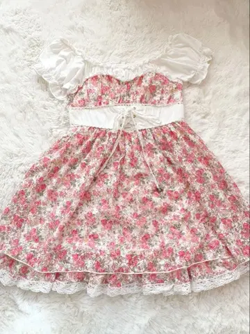 구택 LIZLISA 파워넷 꽃무늬 오프숄더 원피스