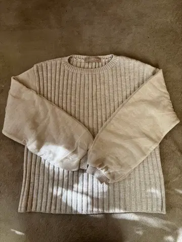 nous rendent heureux 베이지 리브 니트