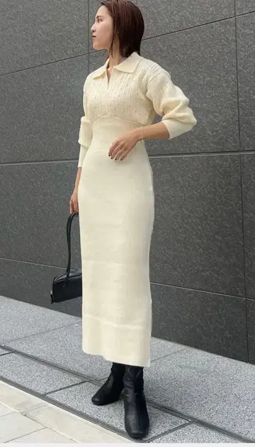 LAGUNAMOON 케이블 비쥬 I라인 니트 원피스