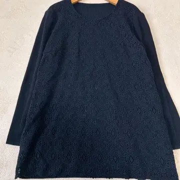 레리안 13+ 사이즈 전체 레이스 카소토 긴팔 네이비