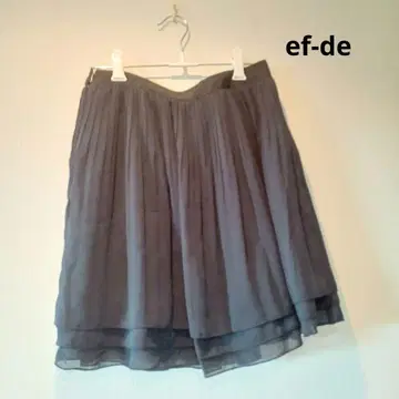 [ 새상품급 ] ef-de 쉬폰 프릴 스커트 9호 M 블랙 포멀