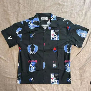 CHALLENGER 반팔 셔츠 L 풀컬러 블랙