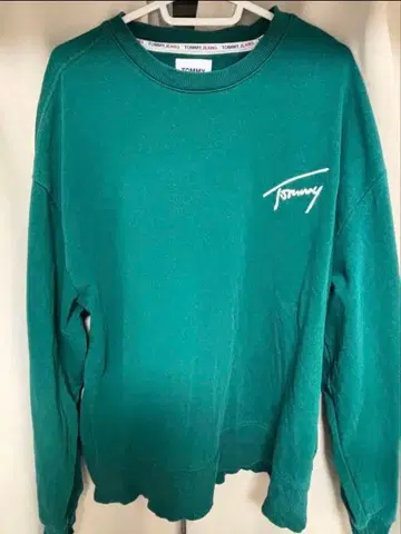 시그니처 로고 스웨트 셔츠 타미힐피거 그린 M 사이즈