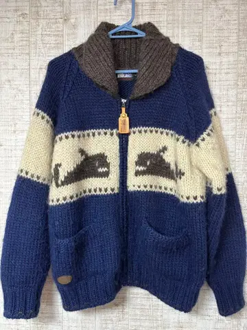 퍼스트 다운 zip 업 니트 자켓 L 네이비