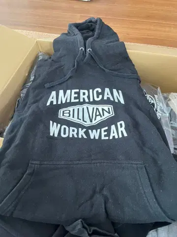 BILLVAN 블랙 후드티 AMERICAN WORKWEAR