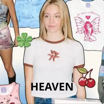 heaven by MARC JACOBS 더블 헤드 베어 링거 T셔츠