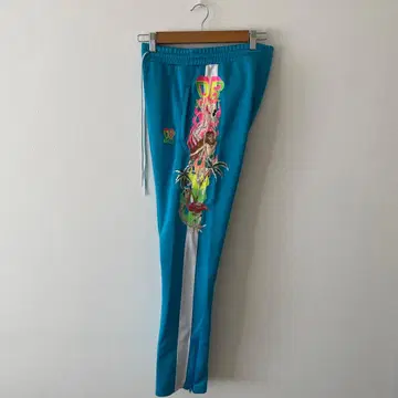 그래픽 프린트 조거 팬츠 파랑