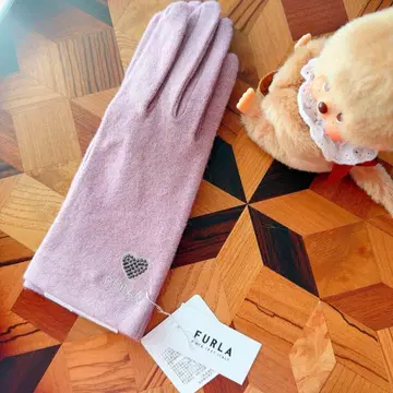 FURLA 훌라 큐빅 하트 라벤더 캐시미어 혼방 장갑 일본제
