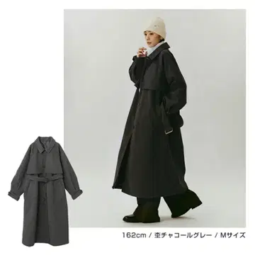 andme 벨트 포함 페이크 울 롱 코트 코트 아우터