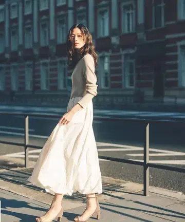 Natural Beauty Basic 벌룬 도킹 니트 원피스